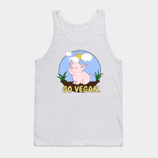 Go Vegan Cute Pig 2 Tank Top